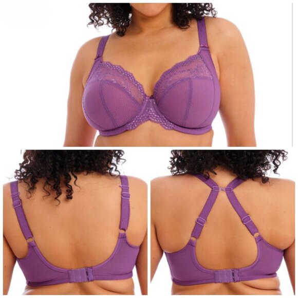 NWT - 32l- Elomi Charley Stretch Plunge Bra in Pansy- Purple - Picture 2 of 11